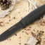 Нож "Финский" (AUS-8, stonewash черный, эластрон)