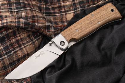Нож складной "Стерх" (Х12МФ, полированный, дерево)