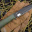 Нож "Милитари" Хаки (AUS-8, stonewash черный, эластрон)