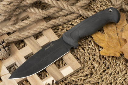 Нож "Нерка" (AUS-8, stonewash черный, эластрон)