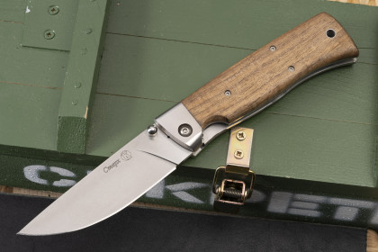 Нож складной "Стерх" (AUS-8, полированный, дерево, ст. притины)